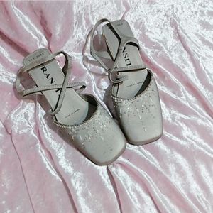 Silver gem detailed heels